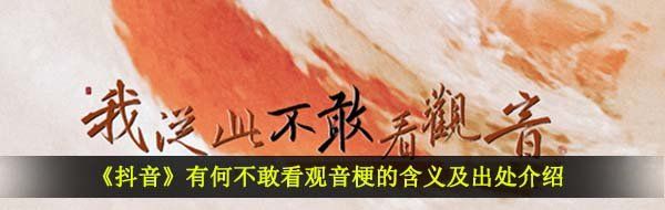 《抖音》有何不敢看观音梗的含义及出处介绍