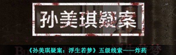 《孙美琪疑案：浮生若梦》五级线索——炸药