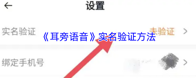 《耳旁语音》实名验证方法