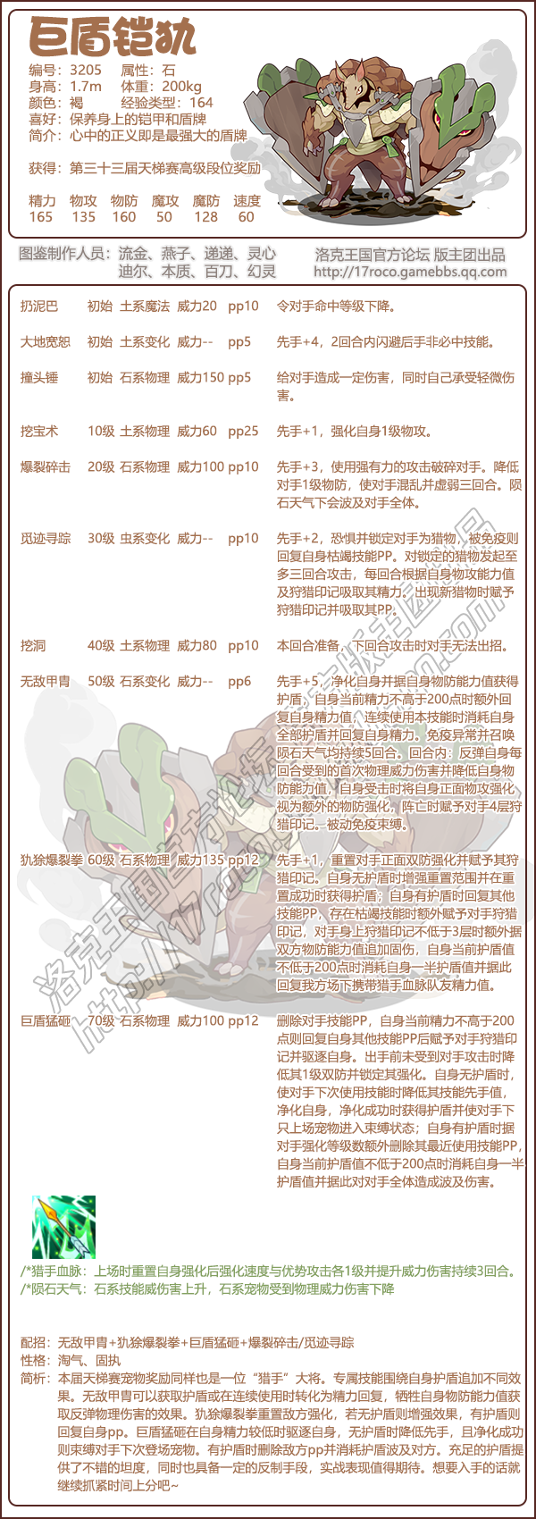 洛克王国巨盾铠犰性格推荐_巨盾铠犰什么性格好
