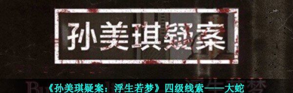 《孙美琪疑案：浮生若梦》四级线索——大蛇